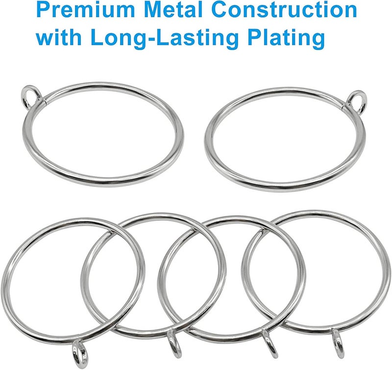 Bivethoi 28 Pack Metal Curtain Rings, with Eyelets Curtain Rings 2 Inch Inner Diameter Drapery Rings, Silver Curtain Rings for Curtain Rods - Image 4